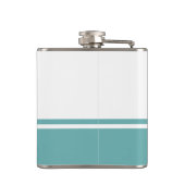 Monogrammed Modern Script Blauwgroen Flask Heupfles (Achterkant)