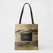 Monogrammed Modern Script Gold Glitter Tote Bag (Voorkant)