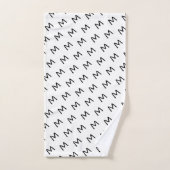 Monogrammed Modern Zwart Chic Bad Handdoek (Handdoek)