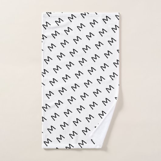 Monogrammed Modern Zwart Chic Bad Handdoek (Handdoek)
