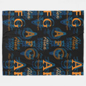 Monogrammed Moderne Collage van Initialen & Namen Fleece Deken (Voorkant (Horizontaal))