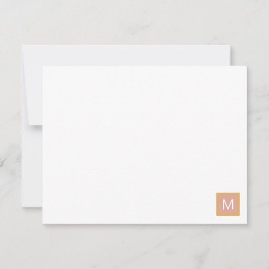 Monogrammed Moderne Dijon Geel Custom Notitiekaartje (Voorkant)