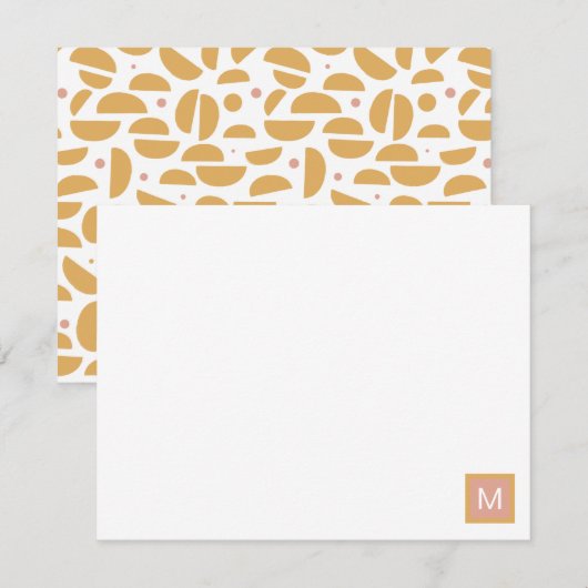 Monogrammed Moderne Dijon Geel Custom Notitiekaartje (Voorkant / Achterkant)