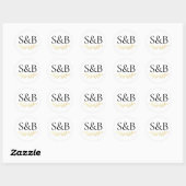 Monogrammed Moderne Eenvoudige en Minimalistische  Ronde Sticker (Vel)