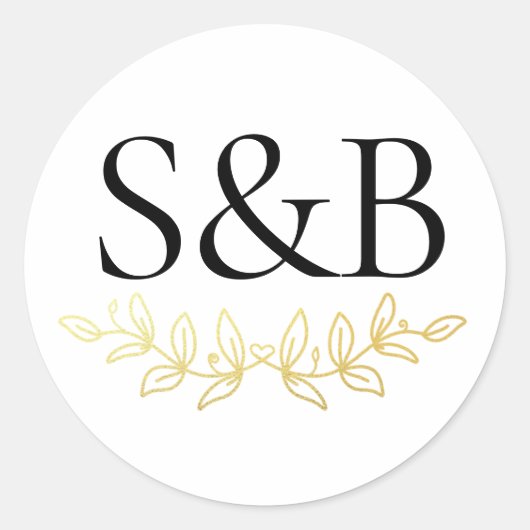 Monogrammed Moderne Eenvoudige en Minimalistische  Ronde Sticker (Voorkant)
