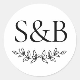 Monogrammed Moderne Eenvoudige en Minimalistische  Ronde Sticker