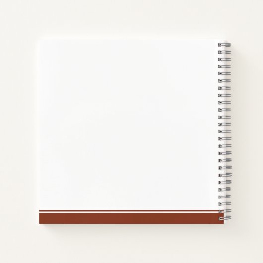 Monogrammed Moderne Elegant Script Rust Notitieboek (Achterkant)