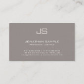Monogrammed Moderne Elegante Professionele Sjabloo Visitekaartje (Achterkant)