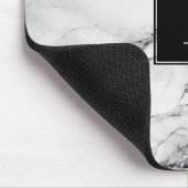 Monogrammed Moderne Grijs & Witte Marmeren Textuur Muismat (Hoek)