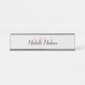 Monogrammed Moderne Handschrifsnaam Initialen Bureau Naambordje (Voorkant)