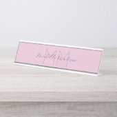 Monogrammed Moderne Handschrifsnaam Initialen Bureau Naambordje (Voorkant)