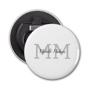 Monogrammed Moderne Handschrifsnaam Initialen Button Flesopener