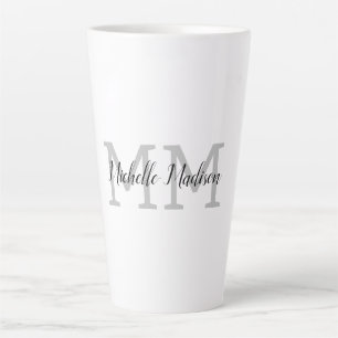 Monogrammed Moderne Handschrifsnaam Initialen Latte Mok