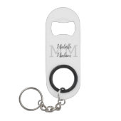 Monogrammed Moderne Handschrifsnaam Initialen Mini Flessenopener (Voorkant)