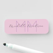 Monogrammed Moderne Handschrifsnaam Initialen Naamplaatje (In situ)