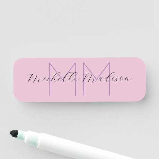 Monogrammed Moderne Handschrifsnaam Initialen Naamplaatje (In situ)