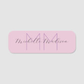 Monogrammed Moderne Handschrifsnaam Initialen Naamplaatje (Voorkant)