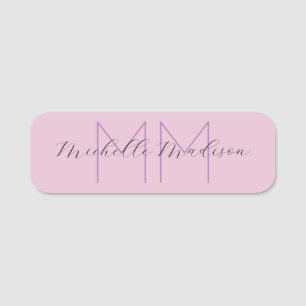 Monogrammed Moderne Handschrifsnaam Initialen Naamplaatje