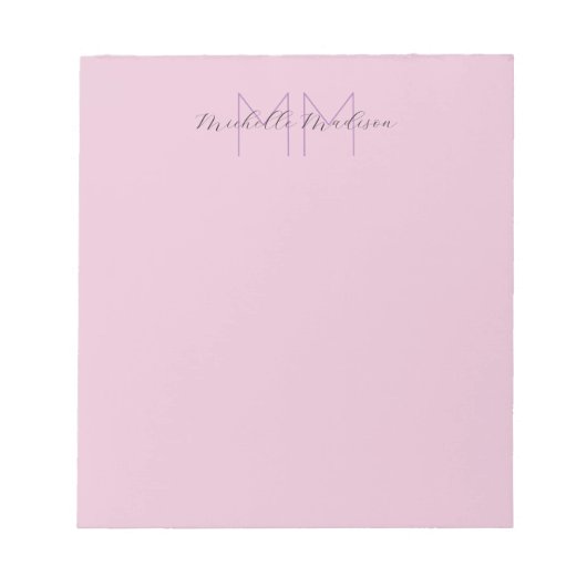 Monogrammed Moderne Handschrifsnaam Initialen Notitieblok (Voorkant)