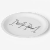 Monogrammed Moderne Handschrifsnaam Initialen Papieren Bordje (Gekanteld)