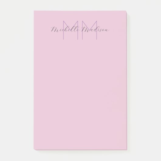 Monogrammed Moderne Handschrifsnaam Initialen Post-it® Notes (Voorkant)