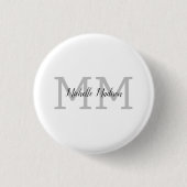 Monogrammed Moderne Handschrifsnaam Initialen Ronde Button 3,2 Cm (Voorkant)