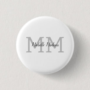 Monogrammed Moderne Handschrifsnaam Initialen Ronde Button 3,2 Cm
