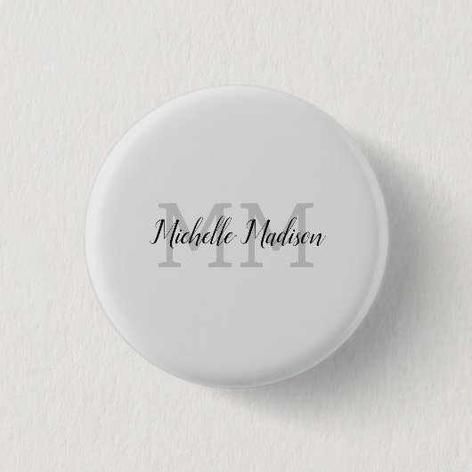 Monogrammed Moderne Handschrifsnaam Initialen Ronde Button 3,2 Cm (Voorkant)