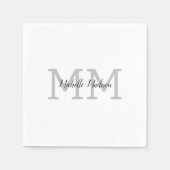 Monogrammed Moderne Handschrifsnaam Initialen Servet (Voorkant)