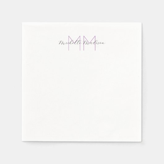 Monogrammed Moderne Handschrifsnaam Initialen Servet (Voorkant)