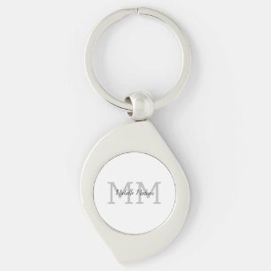 Monogrammed Moderne Handschrifsnaam Initialen Sleutelhanger