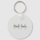 Monogrammed Moderne Handschrifsnaam Initialen Sleutelhanger (Voorkant)