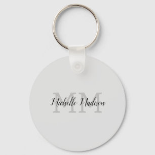 Monogrammed Moderne Handschrifsnaam Initialen Sleutelhanger