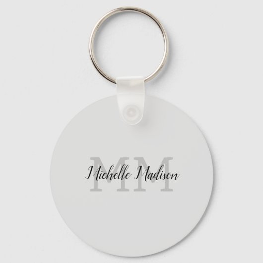 Monogrammed Moderne Handschrifsnaam Initialen Sleutelhanger (Voorkant)