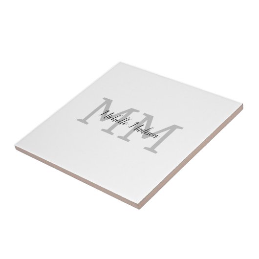 Monogrammed Moderne Handschrifsnaam Initialen Tegeltje (Zijkant)