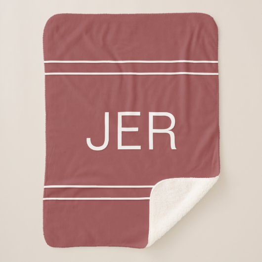 Monogrammed Moderne Minimalistische Eenvoudige Sja Sherpa Deken (Voorkant)