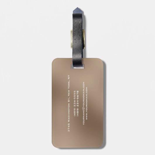 Monogrammed Moderne Plain Minimalist Simple Baggag Bagagelabel (Achterkant verticaal)