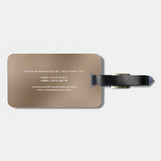 Monogrammed Moderne Plain Minimalist Simple Baggag Bagagelabel (Achterkant horizontaal)