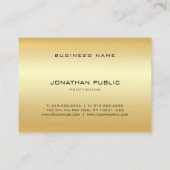 Monogrammed Moderne Sjabloon Elegant Faux Gold Visitekaartje (Achterkant)