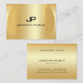 Monogrammed Moderne Sjabloon Elegant Faux Gold Visitekaartje (Voorkant / Achterkant)