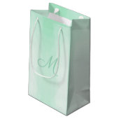 Monogrammed Moderne Sjabloon Elegant Mint Green Klein Cadeauzakje (Achterkant Gekanteld)
