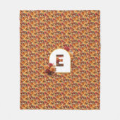 Monogrammed Moeder Oma Verjaardag Herfst Bloemen Fleece Deken (Voorkant)