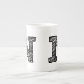Monogrammed-Mok: Brief "N" Porselein Kop (Voorkant)
