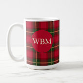 Monogrammed Mok met Rood & Zwart Plaid Ontwerp