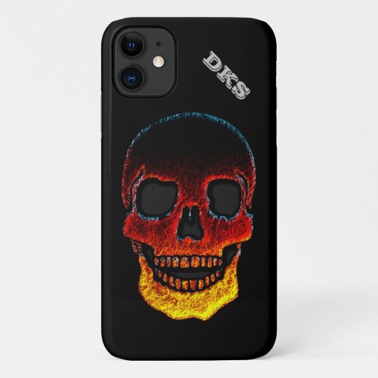 Monogrammed Molten Lava LOOK Skull iPhone 1 Hoesje (Achterkant)