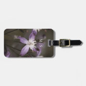 Monogrammed Mooie Paarse Clematis Bloem Bagagelabel (Voorkant horizontaal)