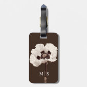 Monogrammed Mooie Witte Montana Wildflower Bagagelabel (Achterkant verticaal)
