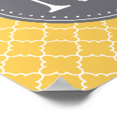 Monogrammed Moroccan Lattice in Yellow / Grey Poster (Hoek)