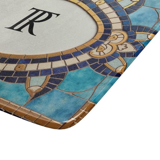 Monogrammed Mosaic Glass Cutting Board Snijplank (Hoek)