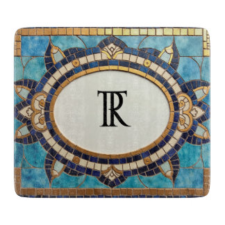 Monogrammed Mosaic Glass Cutting Board Snijplank